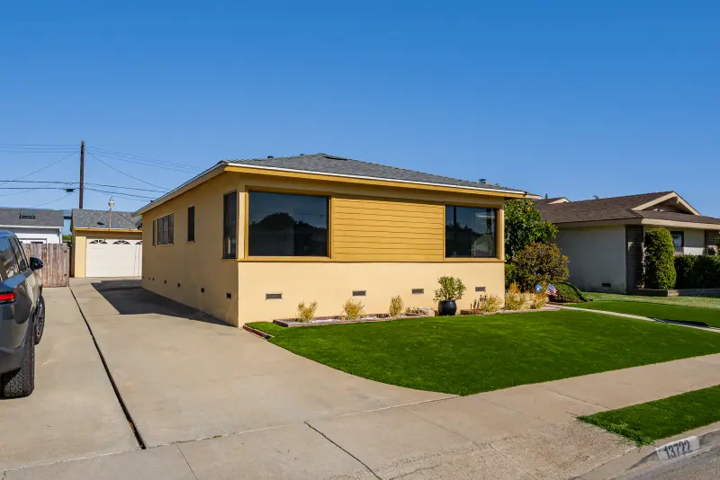 Front exterior from the street, driveway side